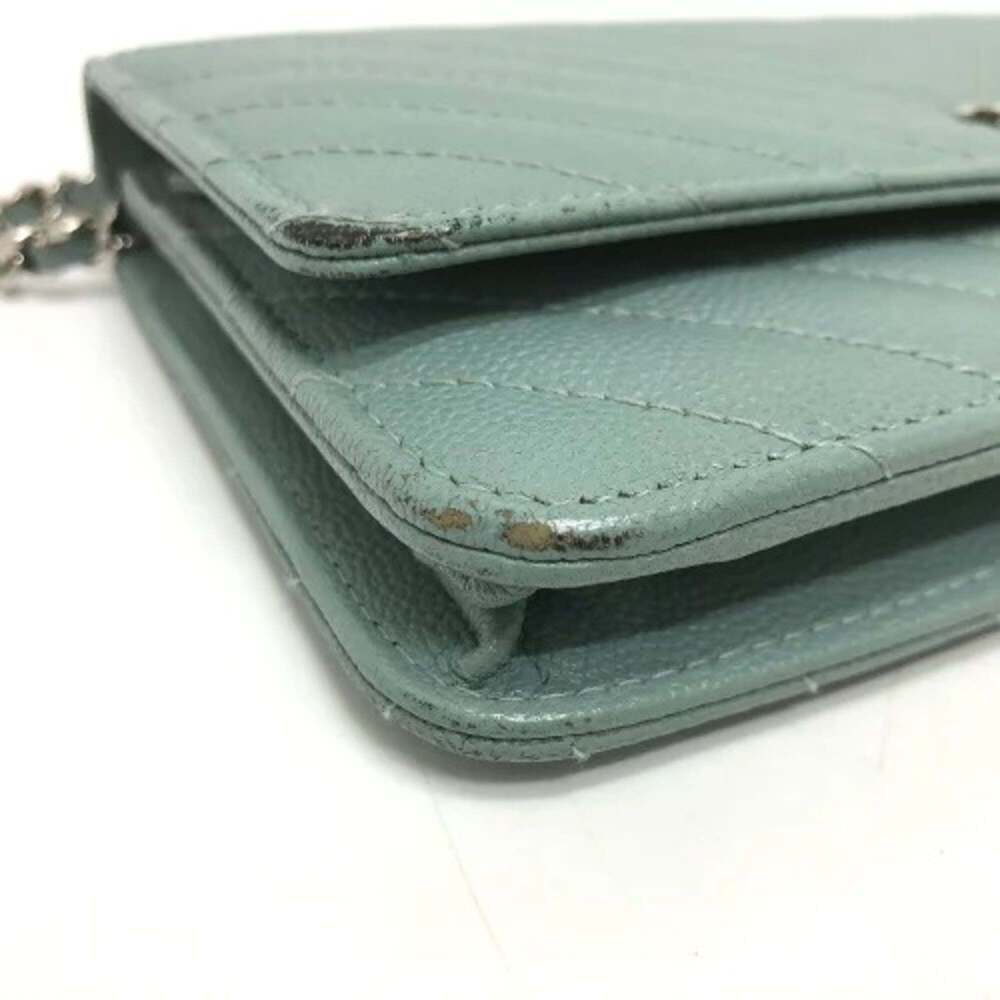CHANEL Authentic Blue Caviar Leather Logo Wallet - Picture 5 of 16
